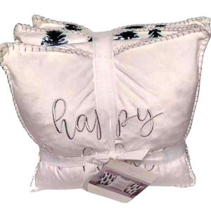 3Pc THRO Christmas Seasonal Pillow Happy Holidays Home Decor Or Craft Item